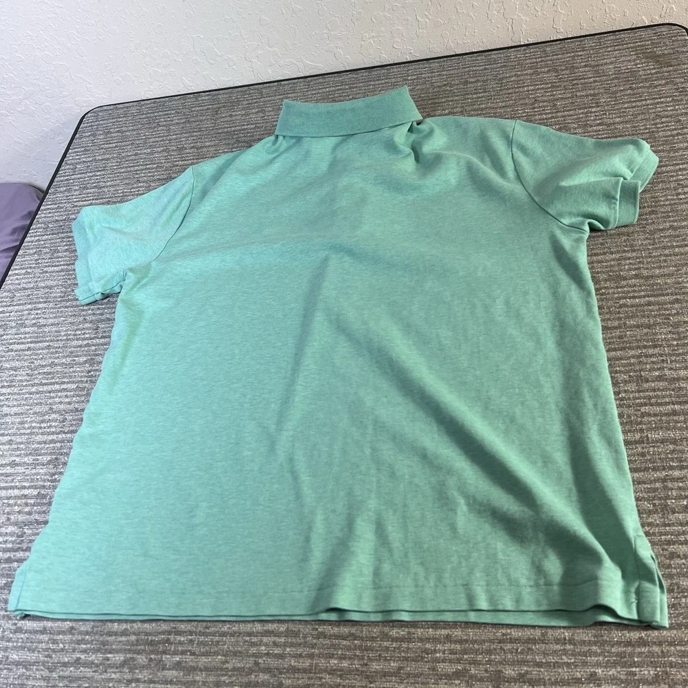 Polo Ralph Lauren Polo Shirt Mens Custom Slim Fit Green Flesh Pony Large Cotton